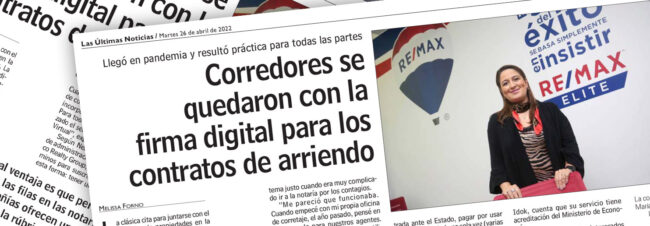 corredores se quedaron con la firma digital para los contratos de arriendo RE/MAX elite diario las ultimas noticias