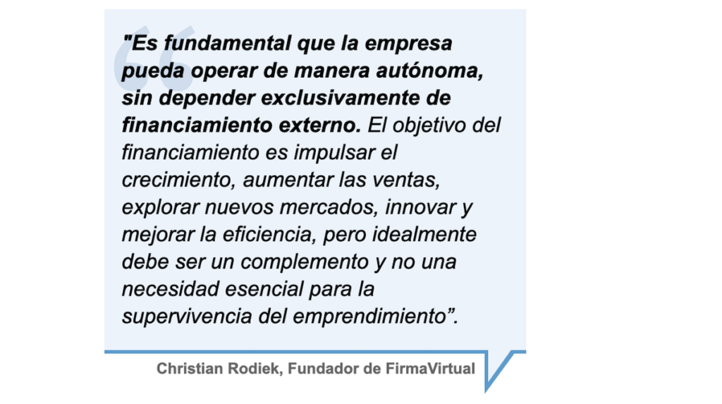 Christian Rodiek de FirmaVirtual opinando del financiamiento para los emprendedores y su negocio.