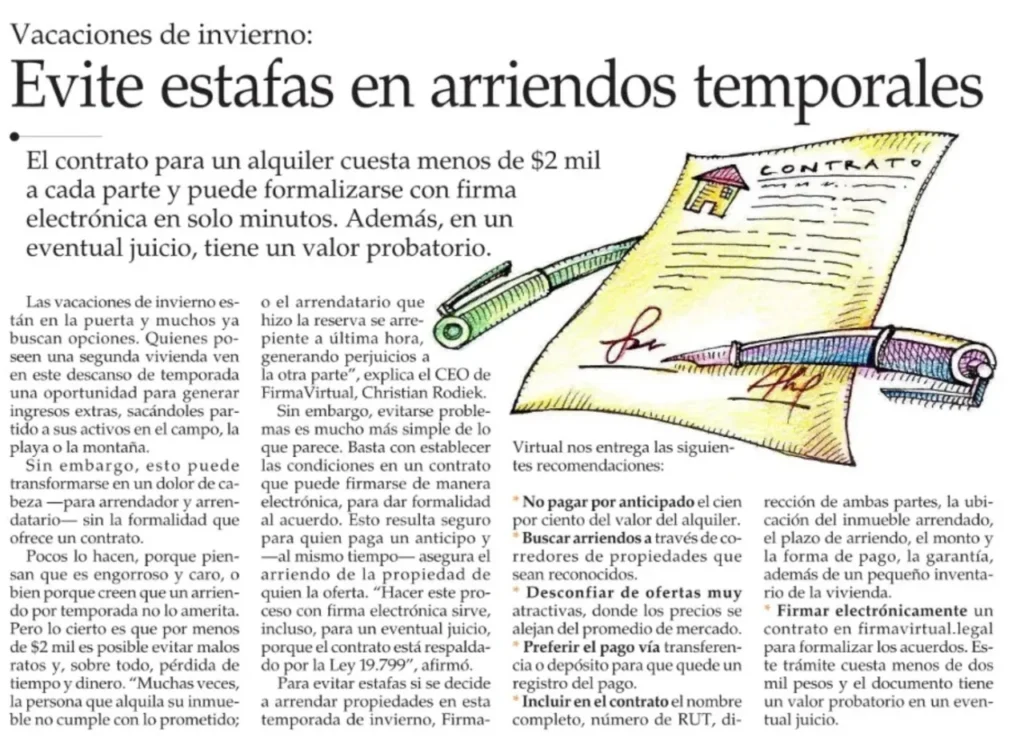 6 tips de como evitar estafas en arriendos temporales