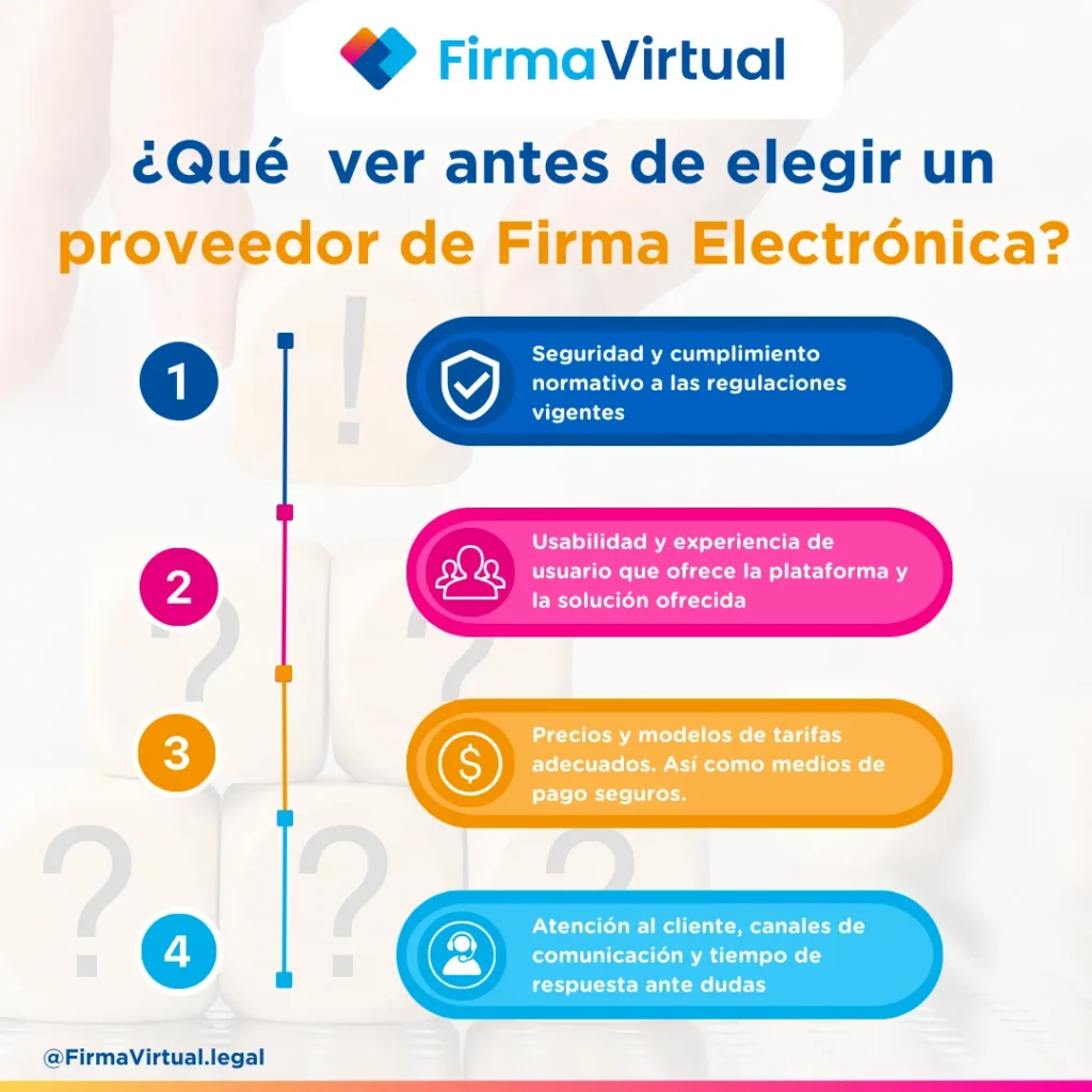 Factores clave a considerar al elegir un proveedor de firma electrónica